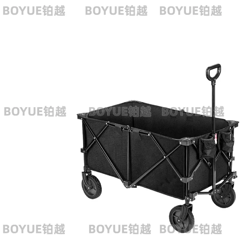 Outdoor Camping Trailer - รถเข็นพับได้แบบพกพาสำหรับการเดินทางกลางแจ้งพร้อมล้อ รถพ่วงอเนกประสงค์สำหรับตั้งแคมป์