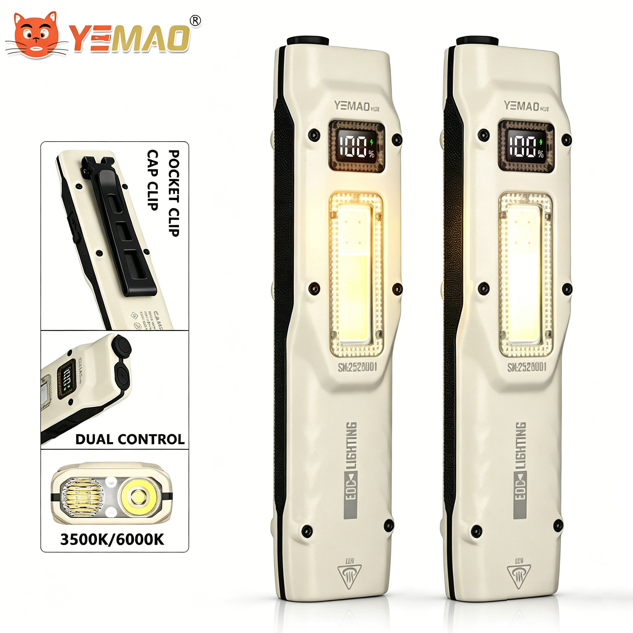 Outdoor Camping Decor - แบบพกพา 880LM YEMAO M28 Ultra-thin ยุทธวิธีทํางานไฟฉาย