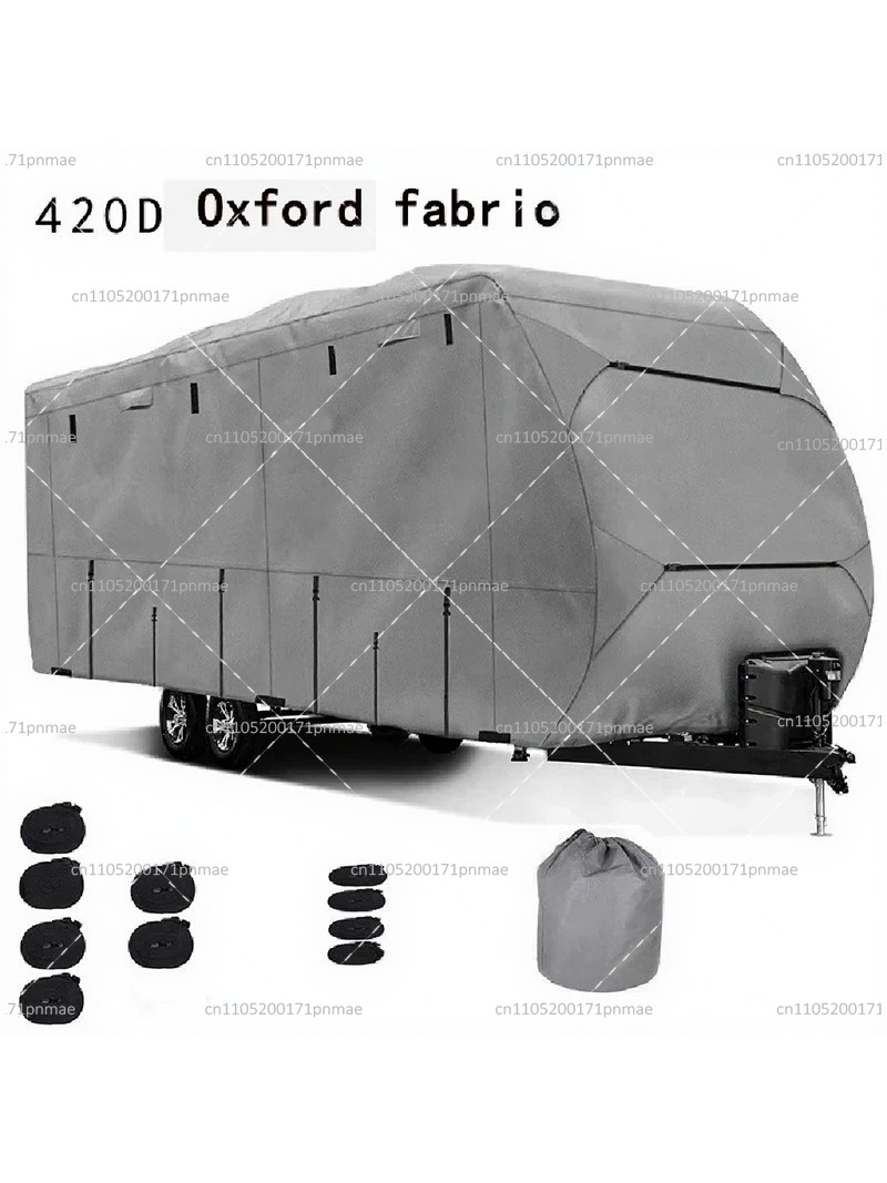 Outdoor Camping Wallpaper - ผ้าคลุมรถบ้านแบบกันน้ำ ทำจากผ้า Oxford สำหรับการตั้งแคมป์กลางแจ้ง ผ้าคลุมรถพ่วงเหมาะสำหรับหลังคาซันรูฟและหลังคาแข็งแบบเปิดประทุน