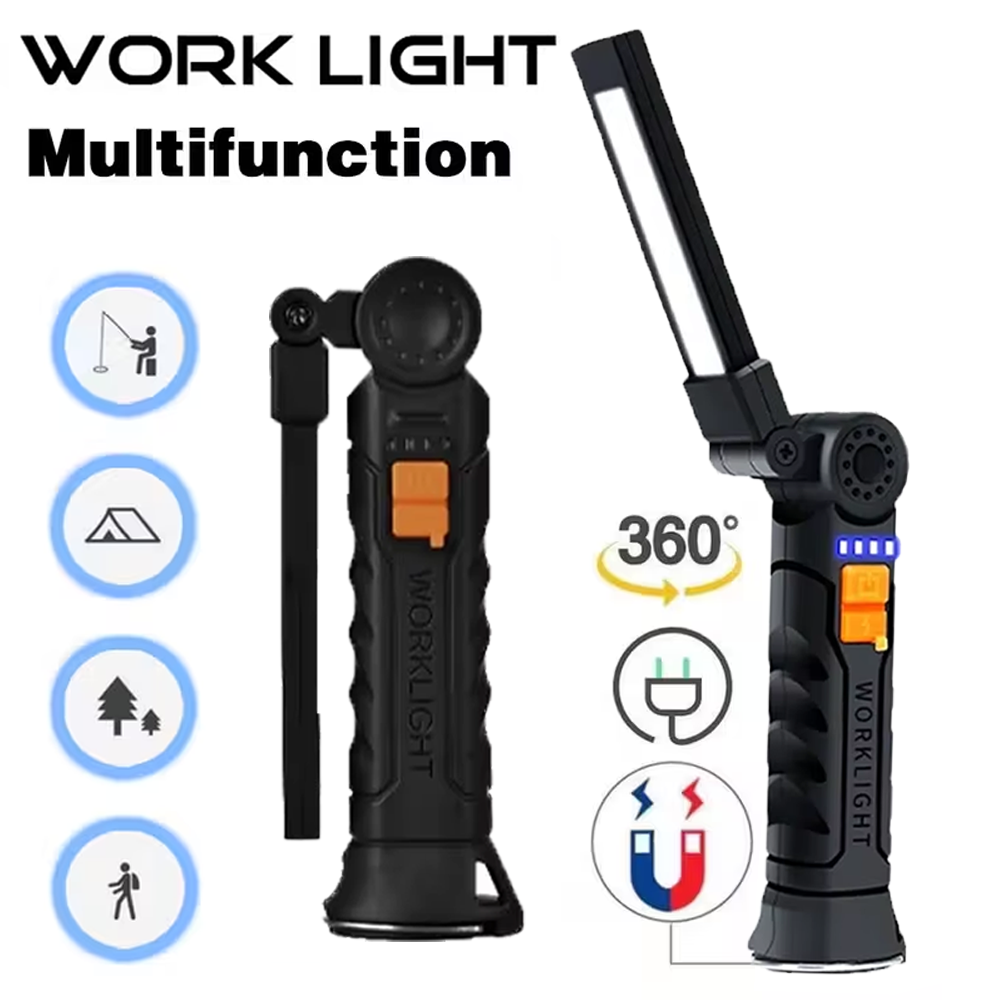 Outdoor Camping Decor - ไฟฉาย LED แบบพกพา COB ไฟฉายแบบชาร์จไฟได้ USB