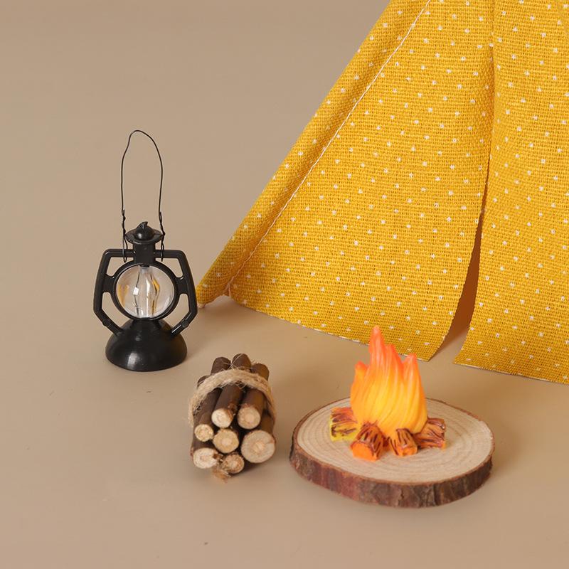Outdoor Camping Decor - เต็นท์จำลองขนาด 1:12 สำหรับตกแต่ง โมเดลเต็นท์แคมป์ปิ้ง ของตกแต่งฉากจำลองกลางแจ้ง อุปกรณ์เสริมฉากจิ๋ว