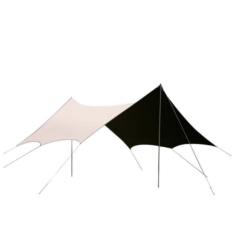 Outdoor Camping Canopy - หลังคาผ้าใบไวนิลสำหรับขายส่ง สำหรับตั้งแคมป์ปิกนิกกลางแจ้ง อุปกรณ์แคมป์ปิ้ง ป้องกันแสงแดดเคลือบเงิน รูปทรงผีเสื้อ หลังคาหนา