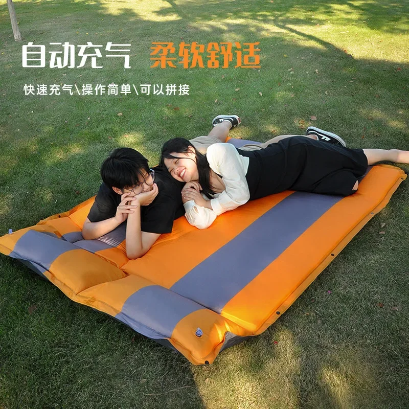 Outdoor Camping Rental - ที่นอนเป่าลมอัตโนมัติแบบหนาพิเศษ ให้เช่า แผ่นรองนอนพับได้ สำหรับตั้งแคมป์ ป้องกันความชื้น แผ่นรองนอนสำหรับตั้งแคมป์กลางแจ้ง