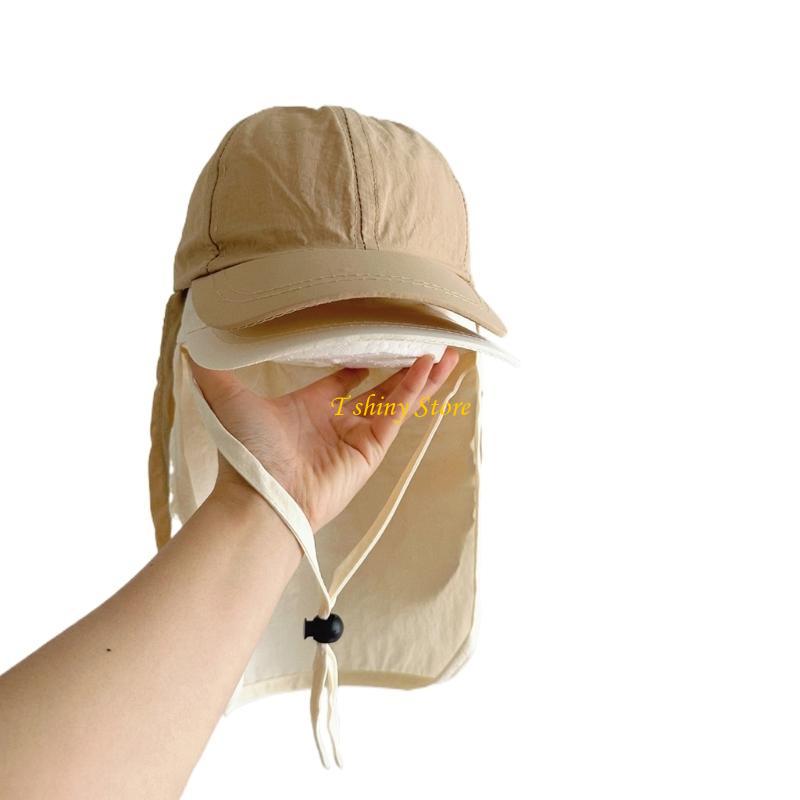 Outdoor Camping Activities For Kids - N58F หมวกกีฬากลางแจ้งหมวกตั้งแคมป์บนภูเขาพร้อมแผ่นปิดคอเด็กปรับได้
