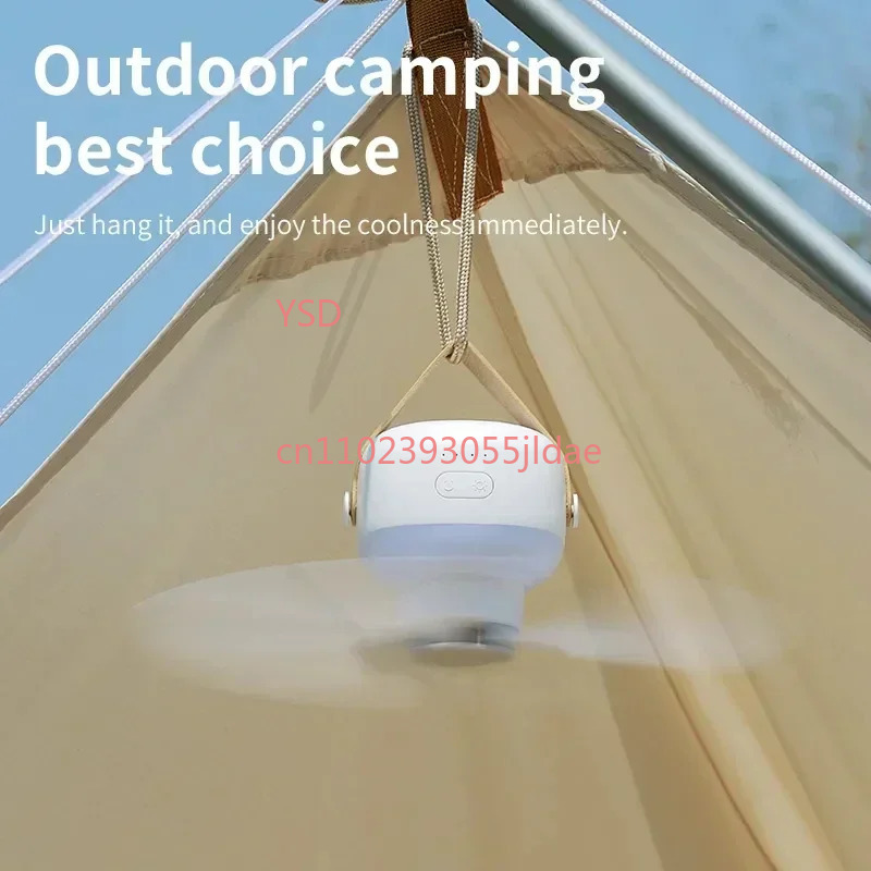 Outdoor Camping Canopy - เต็นท์ตั้งแคมป์กลางแจ้ง พัดลมเพดาน 7200mAh USB ชาร์จไฟได้ พัดลมไฟฟ้าแบบพกพา