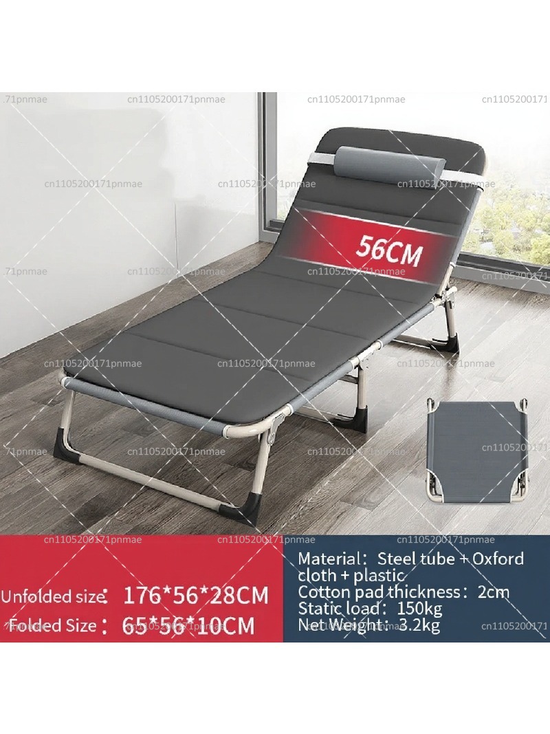 Outdoor Camping Folding Chairs - เตียงพับโลหะเดี่ยว ทันสมัย พกพาสะดวก ปรับเป็นเก้าอี้ได้ พร้อมที่นอน สำหรับตั้งแคมป์และกิจกรรมกลางแจ้ง