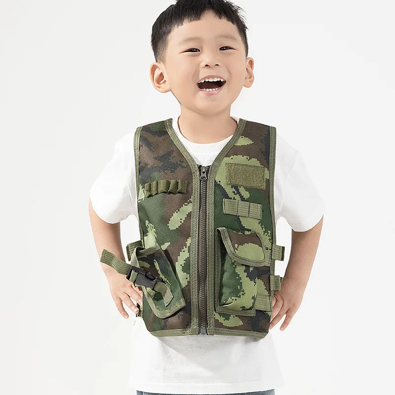 Outdoor Camping Activities For Kids - เสื้อกั๊กยุทธวิธีสำหรับเด็ก แฟนทหาร เสื้อกั๊กเด็กสำหรับกิจกรรมกลางแจ้ง เกม CS ชุดคอสเพลย์