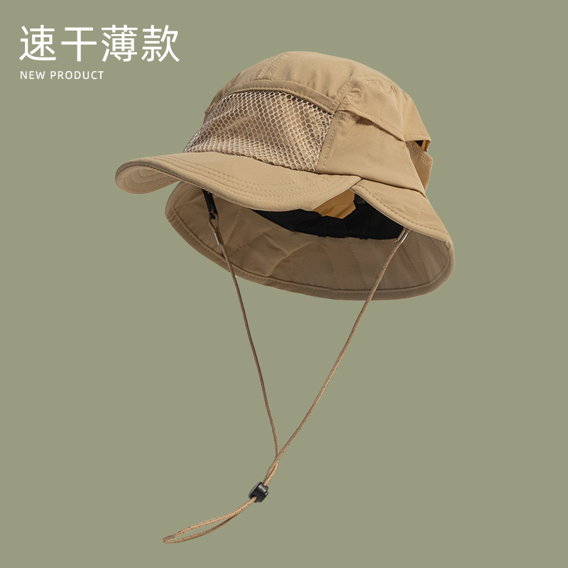 Camping Outdoor Quick Drying Sun Neck Protection Cap Hat - หมวกปีกรอบคอของผู้ชายหมวกกันแดดแห้งเร็วแบบบางของผู้หญิงสำหรับออกค่ายพักแรมกลางแจ้งสไตล์ญี่ปุ่น