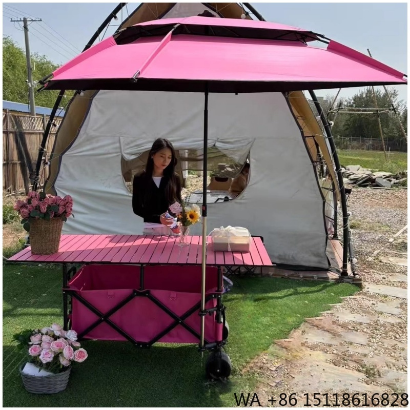 Outdoor Camping Canopy - รถเข็นพับได้คุณภาพสูง 420 ลิตร ปรับความสูงได้ 4 ระดับ