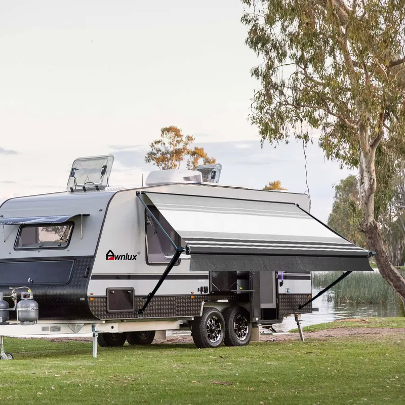 กันสาดควบคุมด้วยมือ Awnlux ราค - Outdoor Camping บทวิจารณ์และราคา
