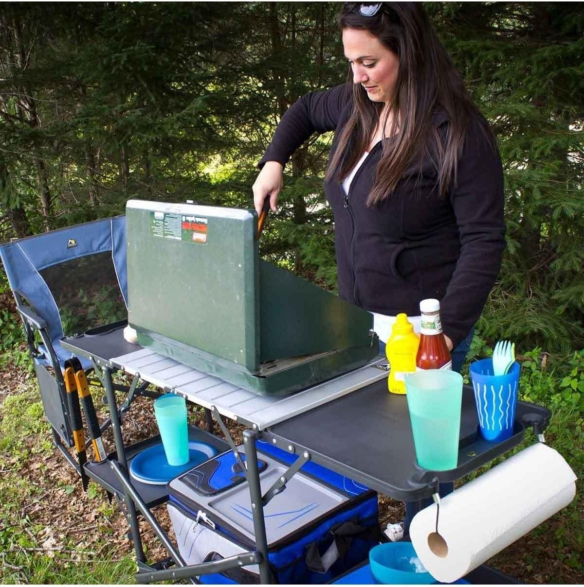 โต๊ะครัวพับได้แบบพกพาสำหรับตั้ - Kitchen Outdoor Camping บทวิจารณ์และราคา