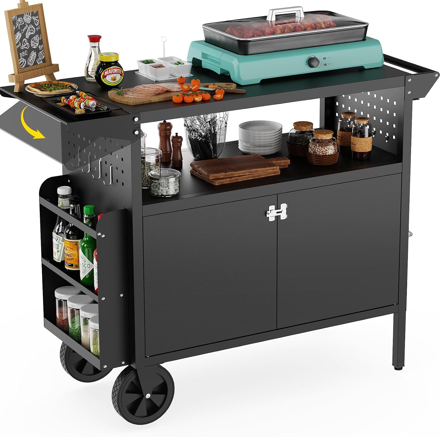 รถเข็นปิ้งย่างกลางแจ้งพร้อมโต๊ - Kitchen Outdoor Camping บทวิจารณ์และราคา