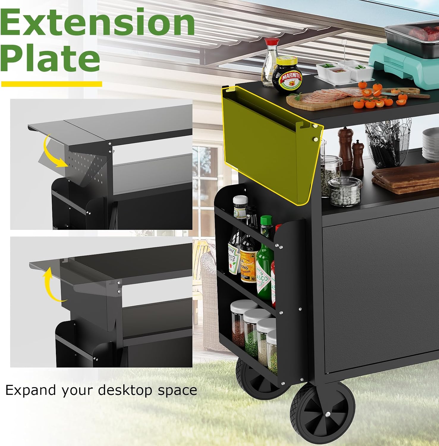 รถเข็นปิ้งย่างกลางแจ้งพร้อมโต๊ - Kitchen Outdoor Camping บทวิจารณ์และราคา