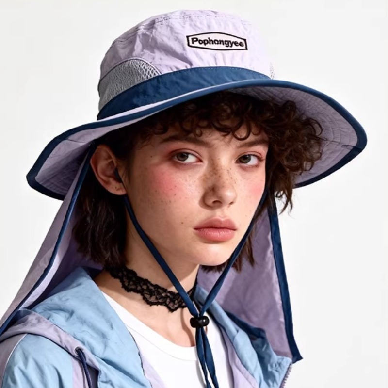 หมวกบักเก็ตตาข่ายเย็บตะเข็บตัด - Camping Outdoor Quick Drying Sun Neck Protection Cap Hat บทวิจารณ์และราคา