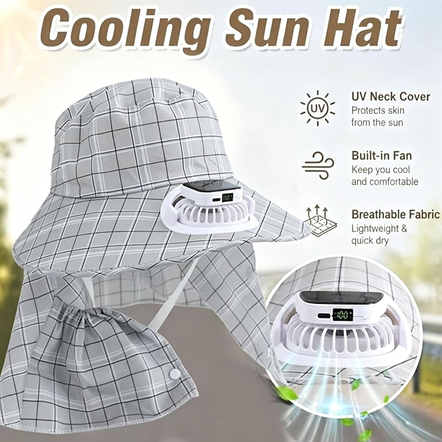 หมวกพัดลมพลังงานแสงอาทิตย์ 1 ช - Outdoor Camping Hat บทวิจารณ์และราคา