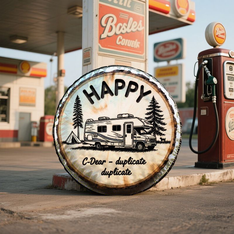 HAPPY RV Camping Theme ผ้าคลุม - Outdoor Camping Decor บทวิจารณ์และราคา
