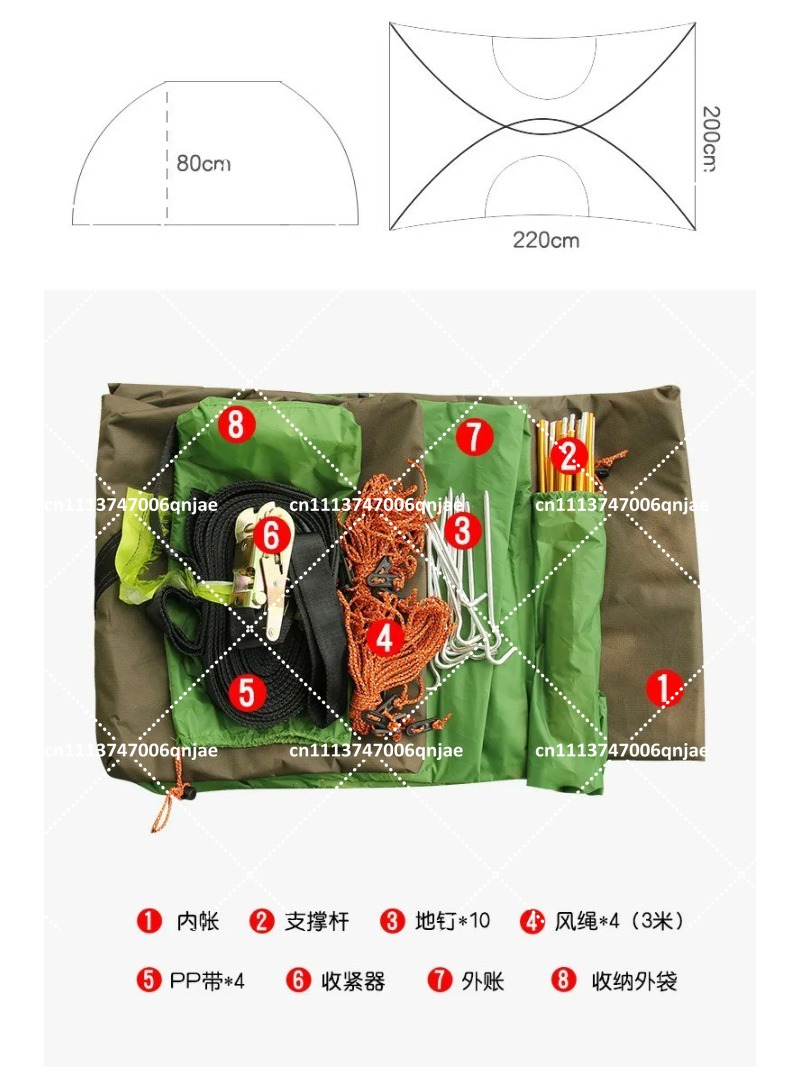 เต็นท์ตาข่ายพกพาสีเขียวสำหรับต - Outdoor Camping Canopy บทวิจารณ์และราคา